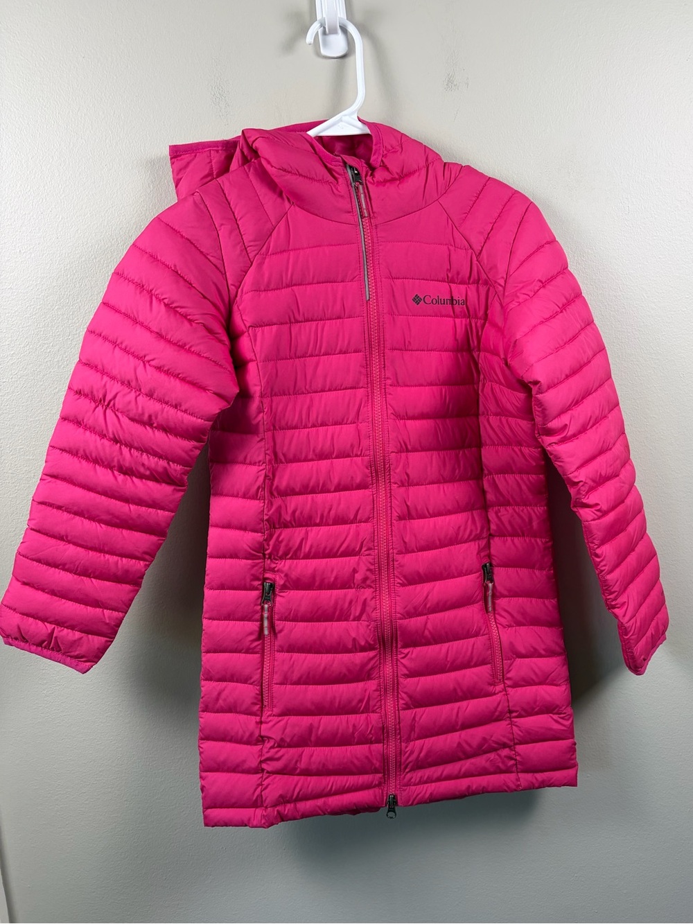 Columbia Girls Puffer Mid Coat Pink M 10/12